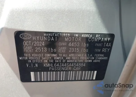 2025 Hyundai Sonata Sel from USA, damaged, VIN KMHL64JA4SA454884